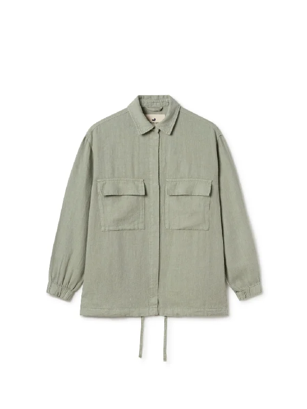 Women's Coats with Fur Trimmed ButtonsNacula - Desert Sage Green