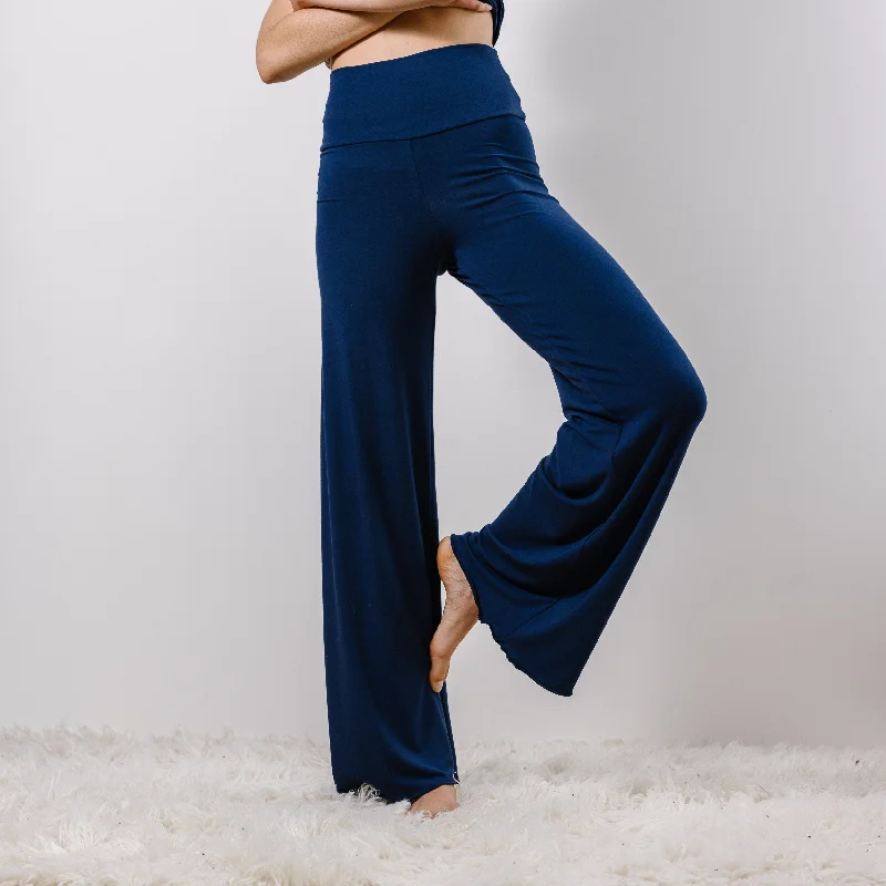 women's pajamas with a touch of eleganceWide Leg lounge pants with a Foldover Waist