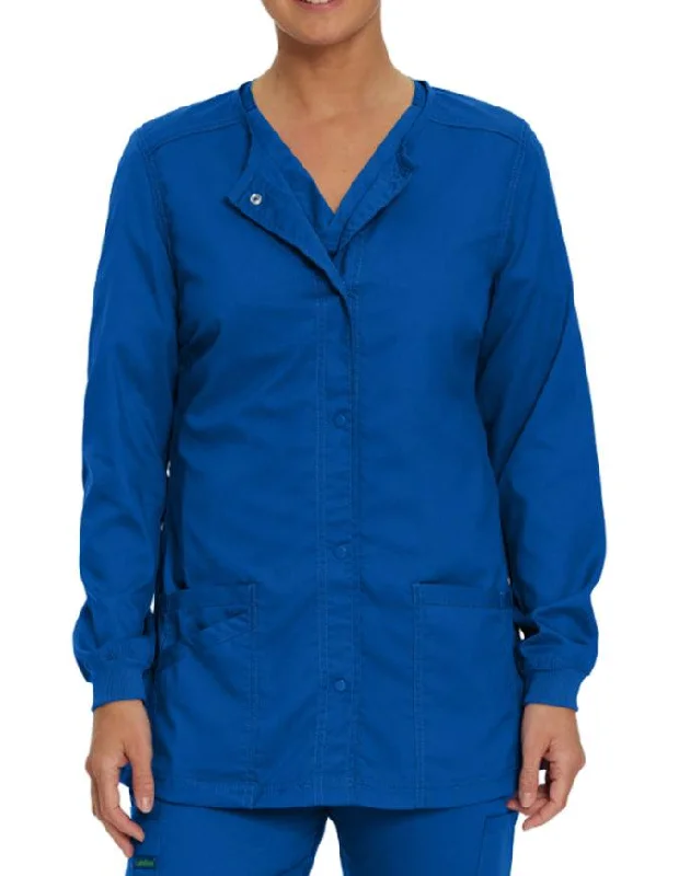 Women's Coats with Fur Trimmed PocketsLandau Proflex Women's Snap Front Warm Up Solid Scrub Jacket