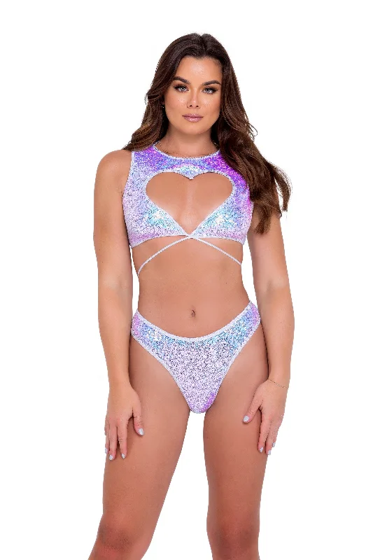 seamless bra for minimizers6096 - Sequin Top with Heart Cutout