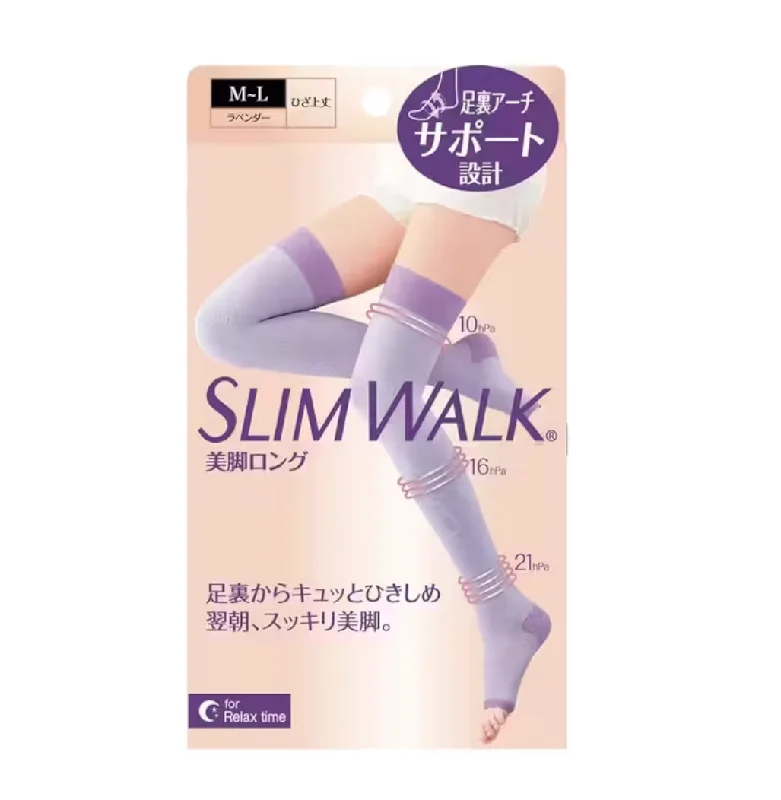 high-waisted shapewear with lace trim for elegance【睡眠穿】SLIMWALK 日本美腿長筒壓力襪 (消委會推介)