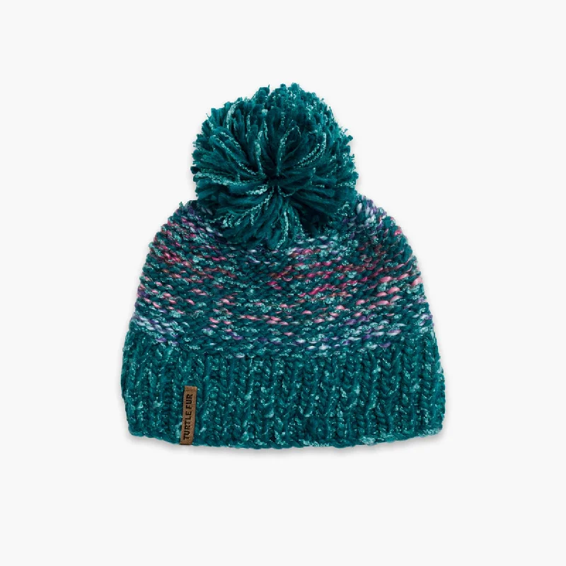 cozy fur-lined hats with adjustable straps for a secure fit in extreme weatherFirefly Pom Beanie - Emerald