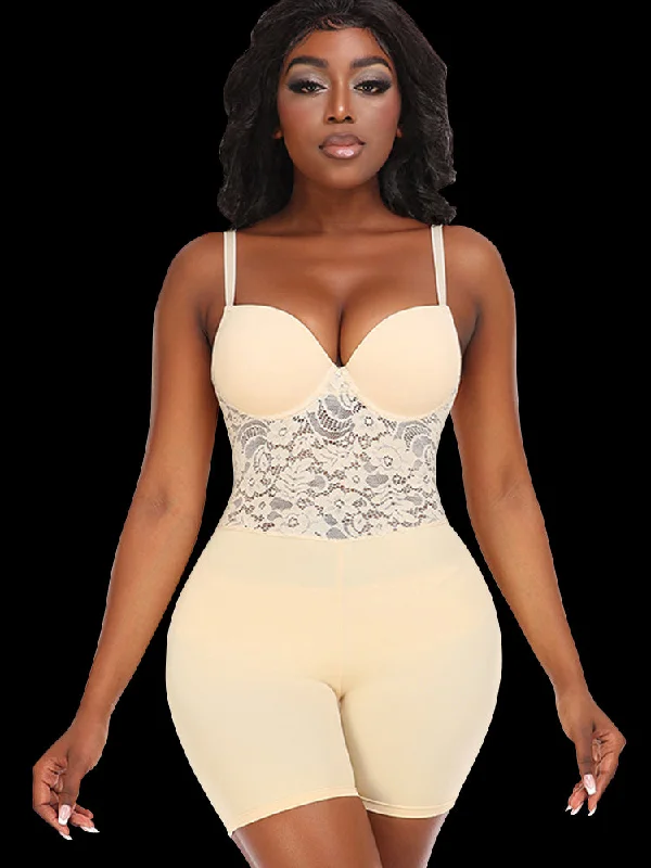 stretch lace body shaper for lingerieLace Butt Enhance Body Shaperwear with Removable Padding