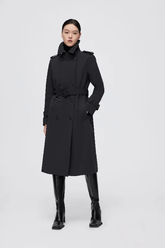 Women's Coats with Fur Trimmed SleevesPremium Women's Goose Down Full Length Trench