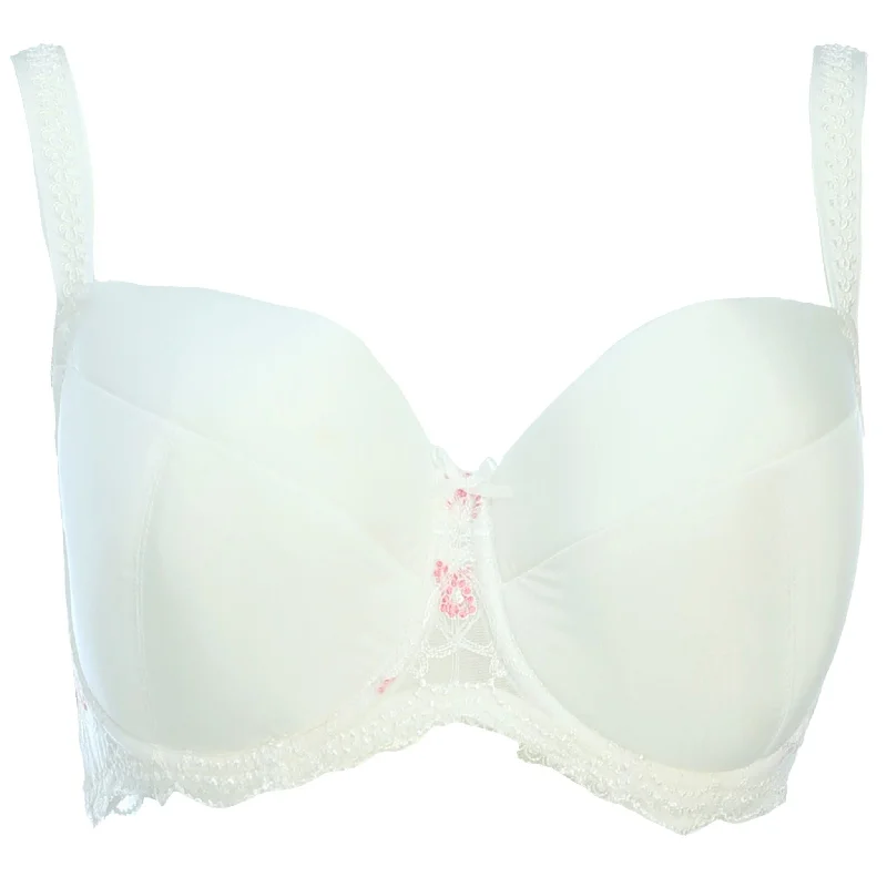 padded plunge braCaramel Satin Padded T-Shirt Bra in White