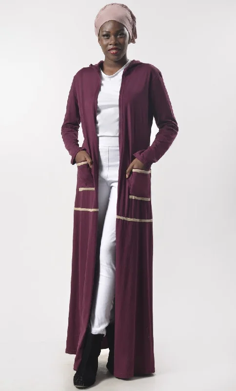 Women's Windbreaker CoatsBasic Comfortable Jersey Shrug-Wine