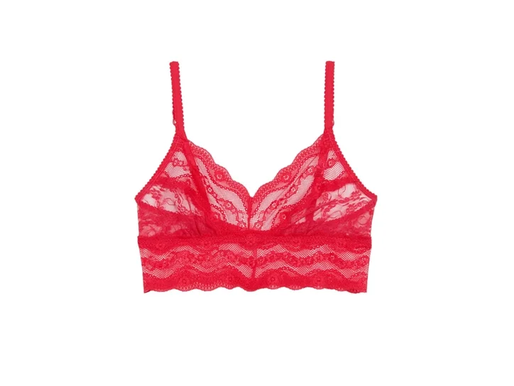 plus-size lace overlay nursing braLace Kiss Bralette, Crimson Red