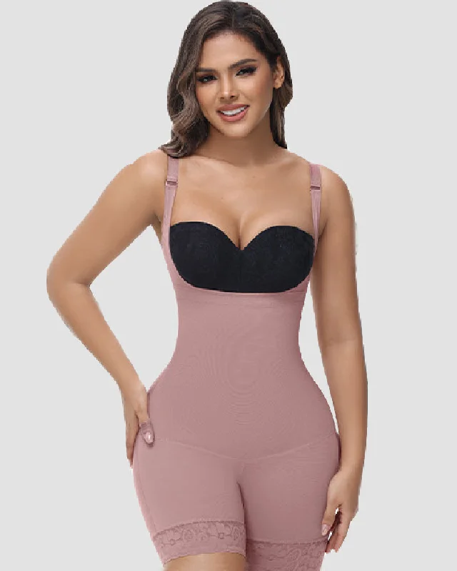 plus-size waist trainer with flexible boning for comfortBauchkontrolle offene Brust Po-Lifter-Bodys Shapewear