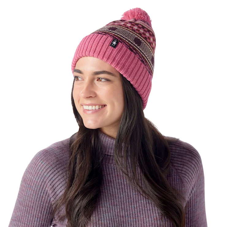 baseball caps with logosFairisle Fleece Lined Beanie - Garden Pink