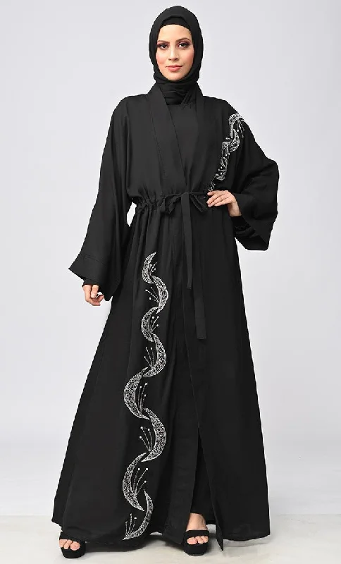 Women's Coats with PocketsBuy Modest Islamic Embroidered Detailing Shrug\Bisht