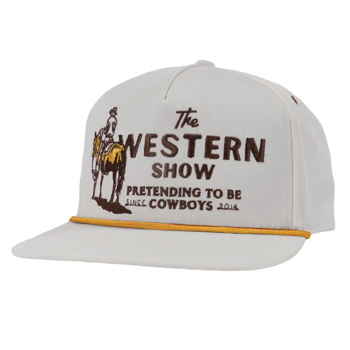 hats with built-in headphone holdersWestern Show Hat - White