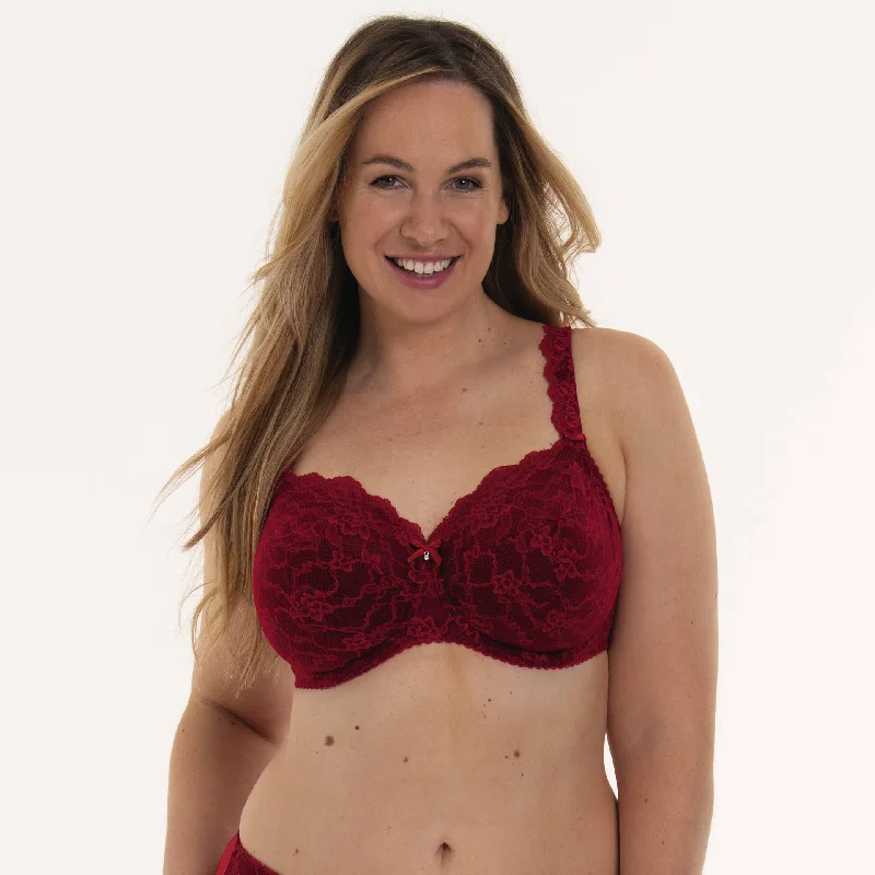 front-closure bra for easy dressingRosa Faia Beugel BH - Bobette 5288 / 5289 -  Robijn rood