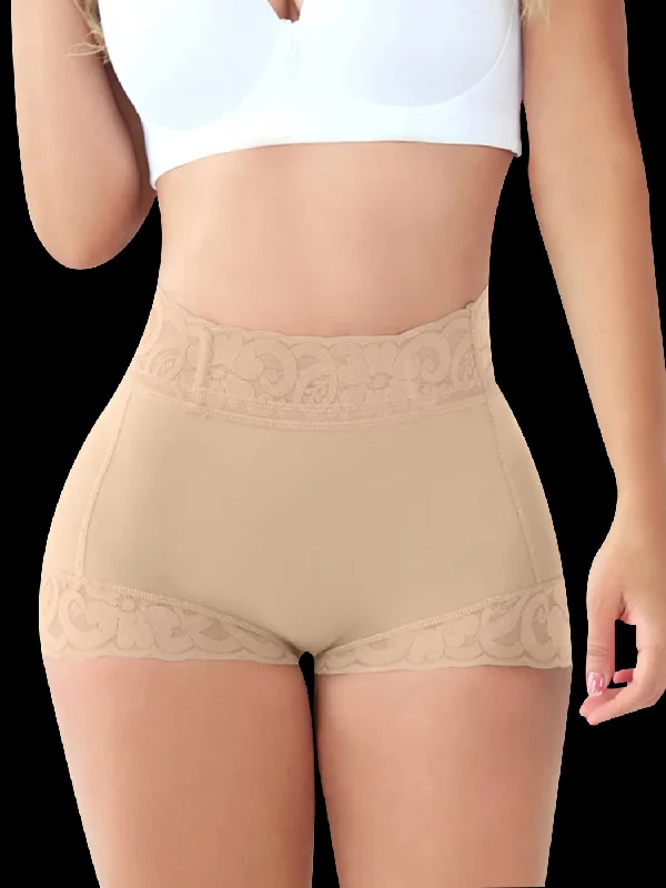 plus-size waist cincher with power mesh for supportHip-Lifting Tummy-Control Body Shaping Shorts