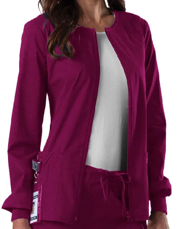 Women's Windbreaker CoatsCherokee Workwear Women's Zip Front Warm Up Jacket