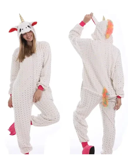 women's pajamas with a playful printPyjama Licorne Femme<br>Blanc