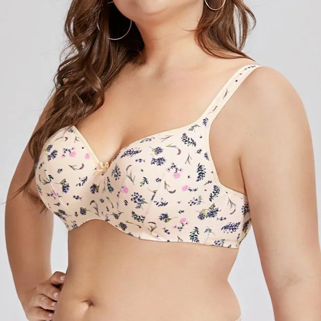 moisture-wicking sports braLightly Lined Floral Contour Balconette