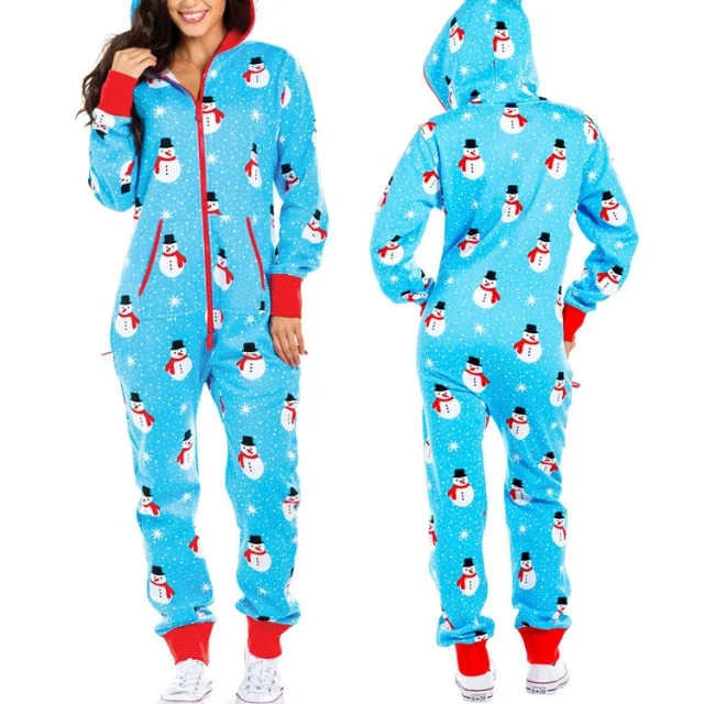 women's pajamas with a playful printPyjama Noël Femme <br> BONHOMME DE NEIGE