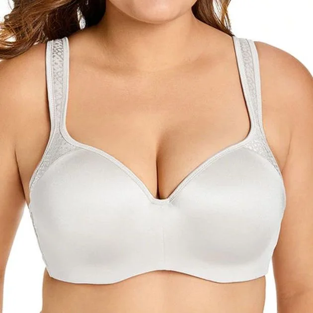 seamless bra with moisture-wicking fabricLightly Padded Seamless White Balconette Bra