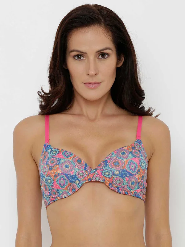 wireless bra with foam cups for shapeMulti Printed Moulded Padded Wired Bra