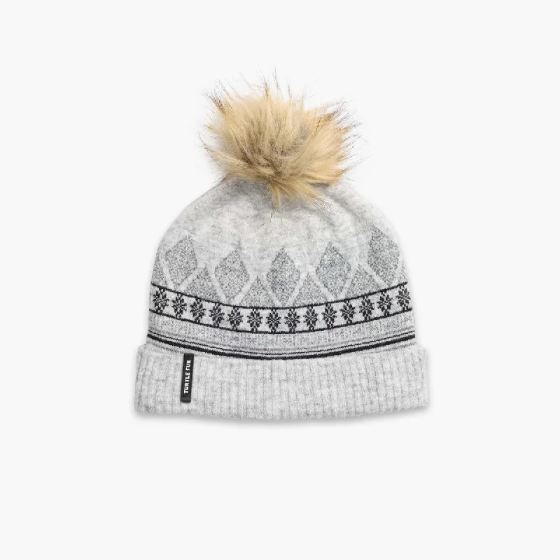 elegant derby hats with feather accentsRecycled Ellen Pom Beanie - Silver