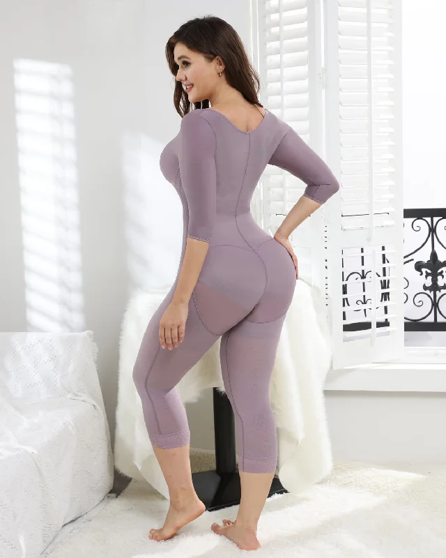 backless dress shaper with clear strapsLila Damen Mittelärmel Overall mit Bauchkontrolle Po-Lift Shapewear