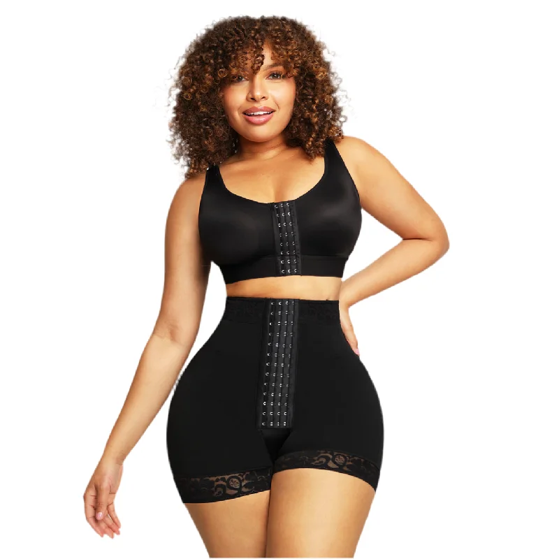 stretch lace body shaper for lingerie and dressesShort Faja Front Hook Butt-Lifting