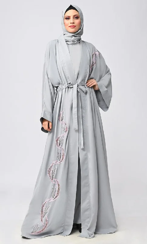 Women's Button-Up CoatsBuy Modest Islamic Embroidered Detailing Shrug\Bisht