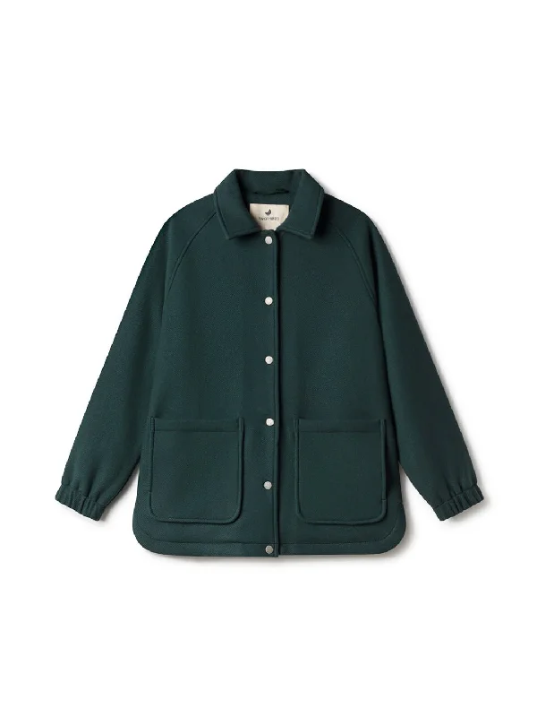 Women's Coats with Fur Trimmed SleevesRamea - Washed Green