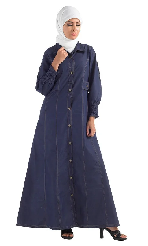 Women's Wool CoatsButton Down Denim Abaya/ Jilbab