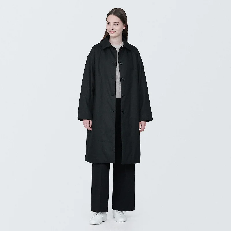 Women's Button-Up CoatsKapok Blend Padded Long Coat