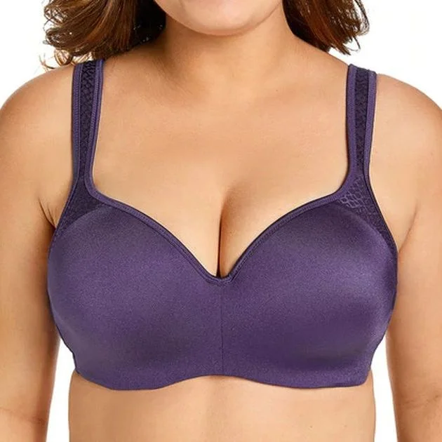 plus-size demi-cup bra with lace overlayLightly Padded Seamless RebeccaPurple Balconette Bra