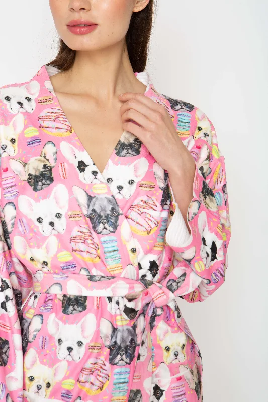 women's pajamas for travelPink Bark Short Robe