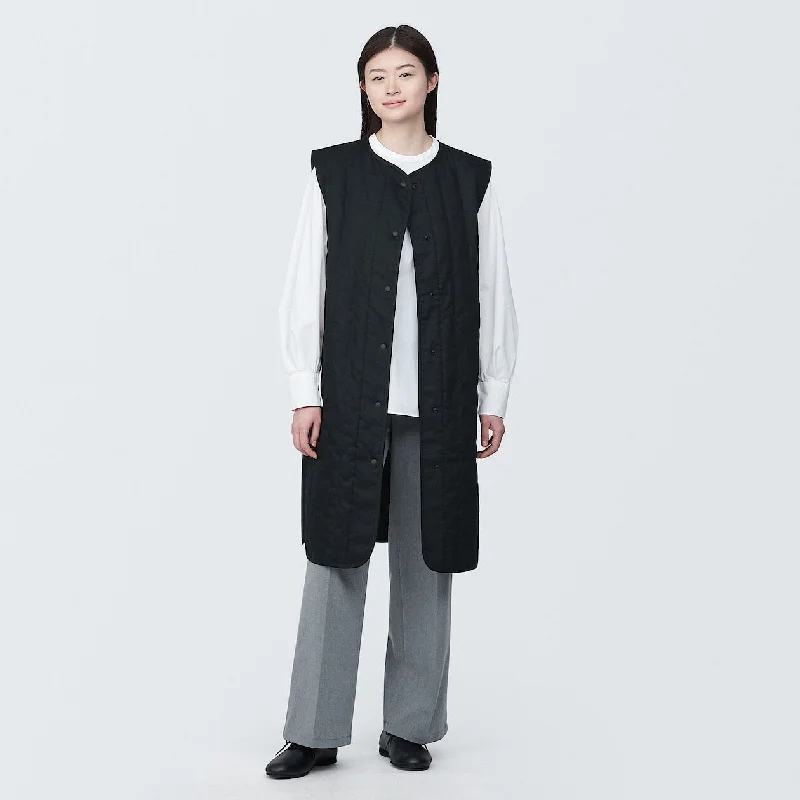 Women's Anorak CoatsKapok Blend Padded Long Gilet Vest