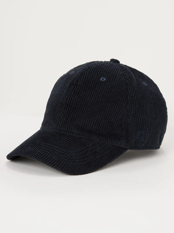 stylish cloche hats with ribbon accentsThe Corduroy Dad Cap in Deep Blue