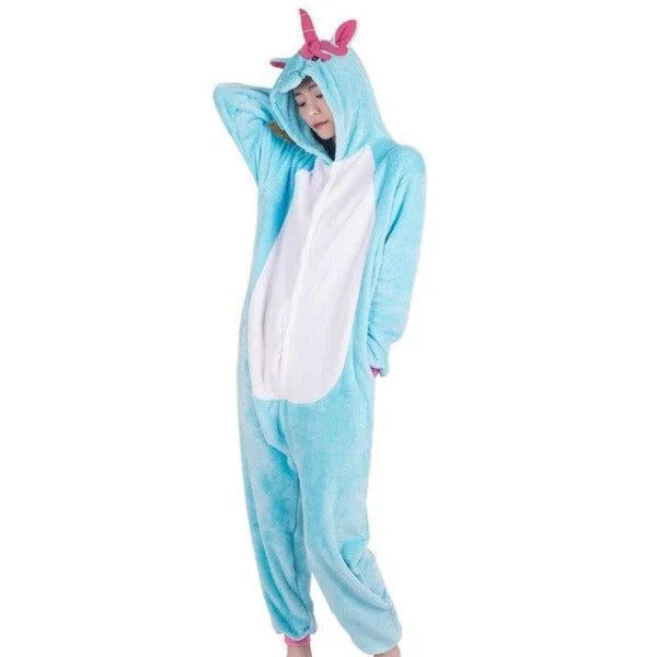 women's striped pajama setsPyjama Licorne Femme  <br> BLEU