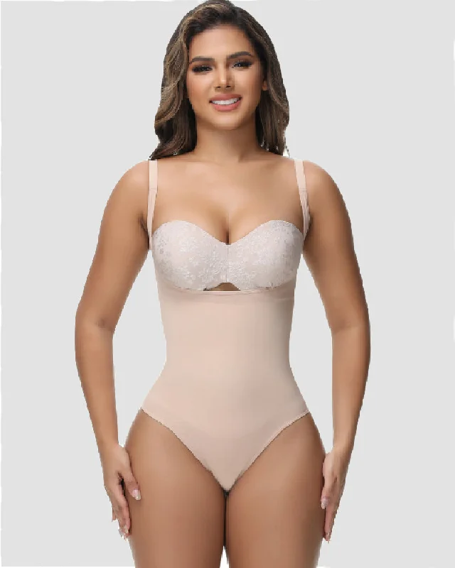 firm-control shapewear for party dressesNahtloser Bauchweg Tanga Body Shaper Hohe Taille Mieder Po-Lifter Bodysuit