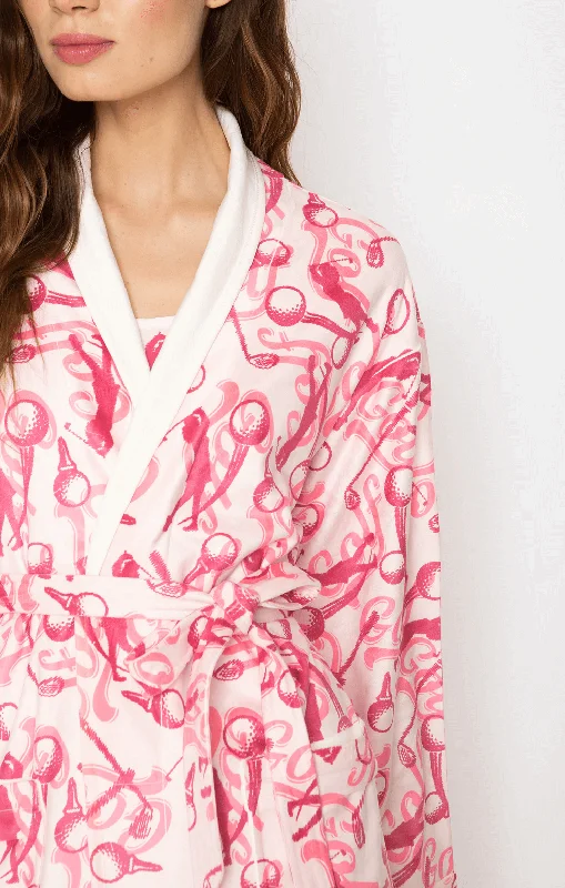 women's short sleeve pajama setsGolf Pink Long Robe