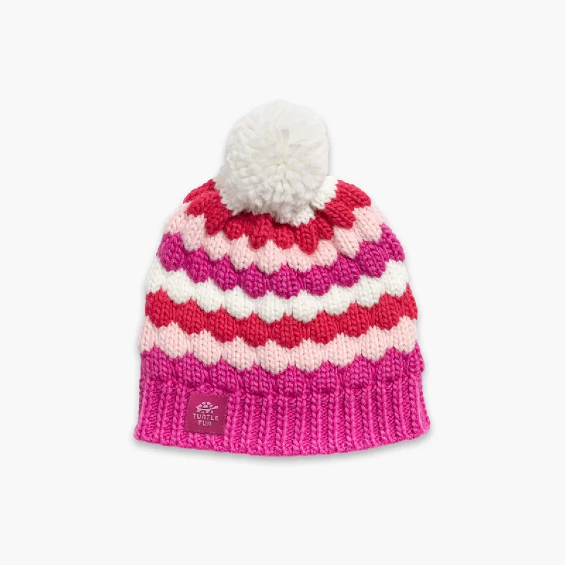 hats with built-in fans and sunglasses for beach daysKids' Acrylic Jocelyn Beanie - Pink