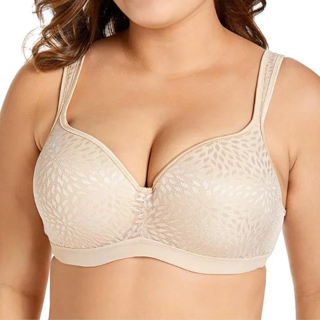 underwire bra with side supportFoam Contour Jacquard Beige Bra