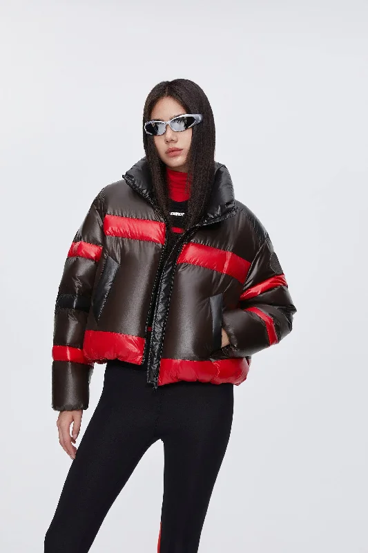 Women's Coats with Fur Trimmed SleevesBSD X MSGM cropped funnel neck puffer