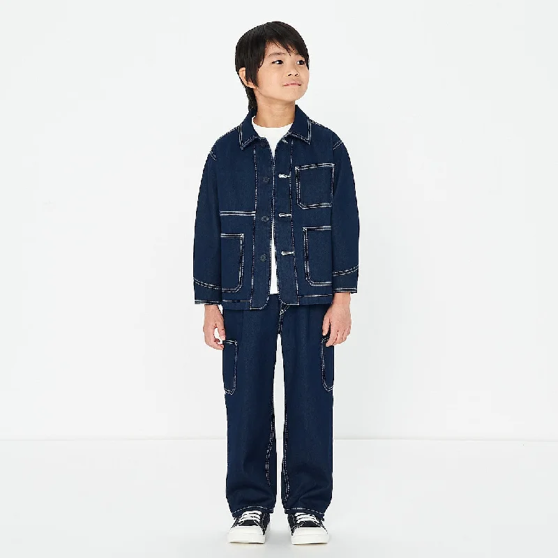 Women's Coats with ButtonsCotton Kapok Denim Jacket (5-14Y)