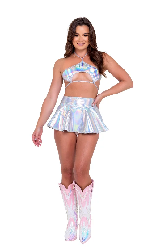 plus-size smoothing bra for dresses6112 - Holographic Flared Skirt