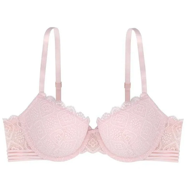 t-shirt bra for small breastsDorina Sienna Lace Molded Underwire Padded Light Pink Bra D01301N