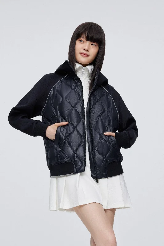 Stylish Women's CoatsGoose Down Quilted Hoodie