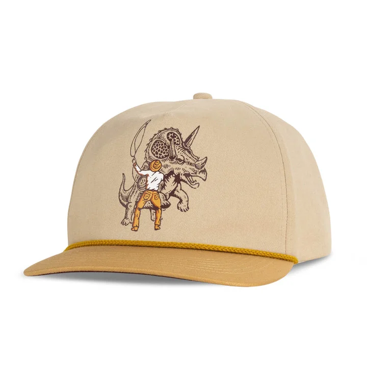 casual trucker hats with curved billsTriceratops Hat - Cream / Gold