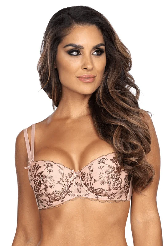 convertible bra with hook-and-eye closureAxami 9511 Summer Love Push-up Balconette Bra