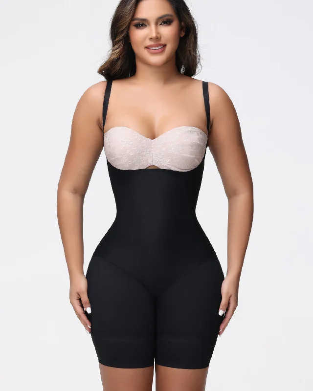 full-body suit with built-in bra for supportDamen Offene Büste Nahtlose Kompressionsbody Po-Lifter Shapewear