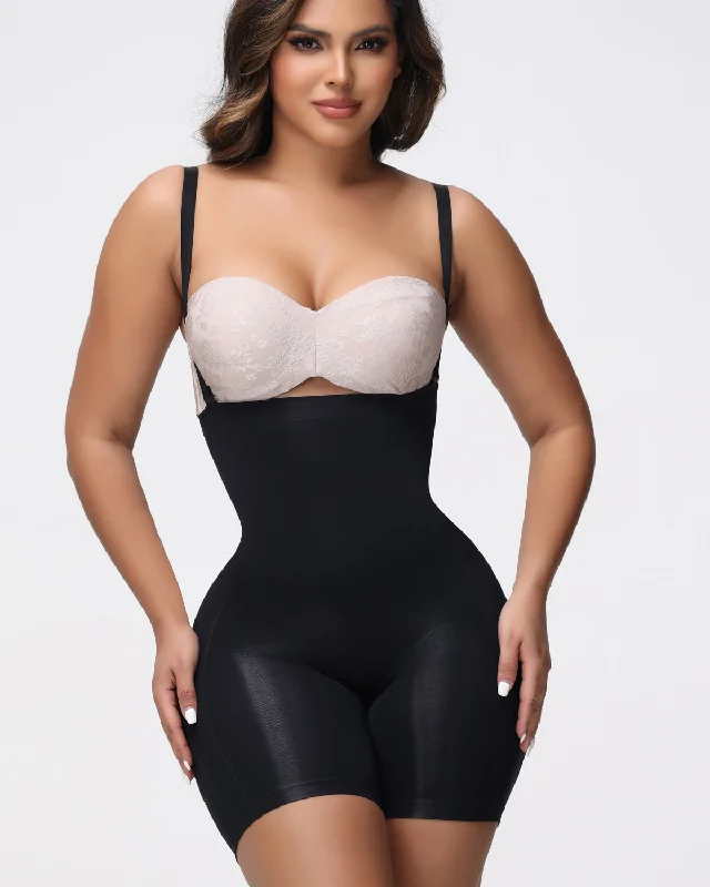 plus-size high-waisted thigh slimmerNahtlose Hoher Taille Shapewear Shorts Mit Abnehmbarem Träger