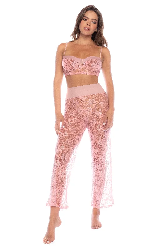 plus-size lace overlay nursing braMapale Lounge 7600 Two Piece Pajama Set Long Pants Rose