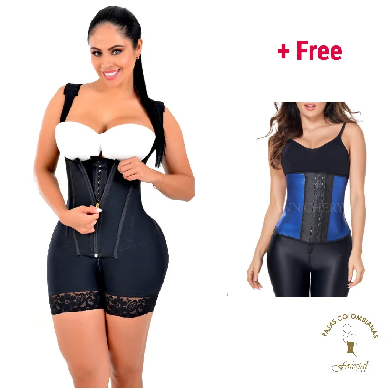 high-slit dress shaper with adjustable legsNew BBL Faja Extreme Waist Belt 13 rods+ Free Colombian Waist Trainer Latex Blue